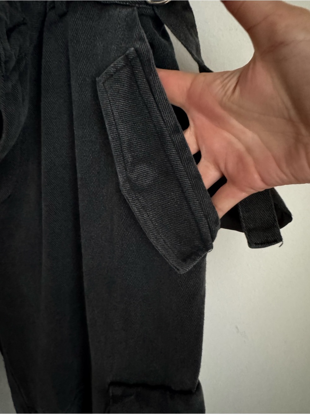 Manière De Voir Washed Black Cargo Utility Jogger Pants Streetwear Size M - Picture 16 of 16